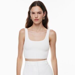 Aritzia Babaton Sculpt Knit Square Neck Cropped Tank